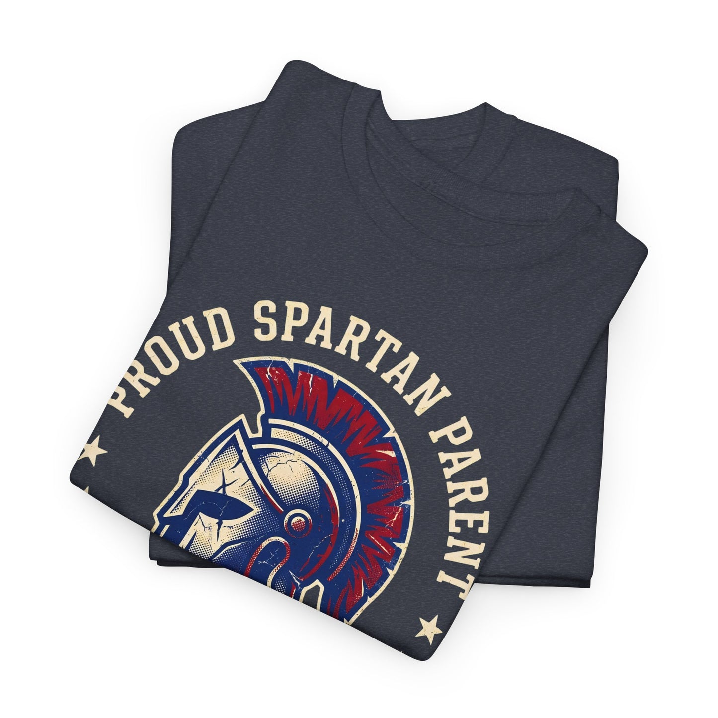 Proud Spartan Parent T-Shirt School Spirit Tee with Spartan Helmet Design
