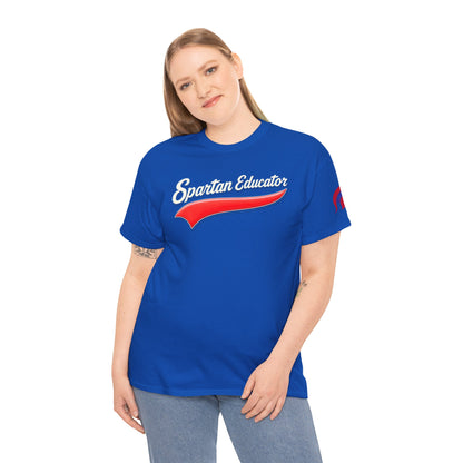 Spartan Educator Design Gildan Tee With Sleeve Logo
