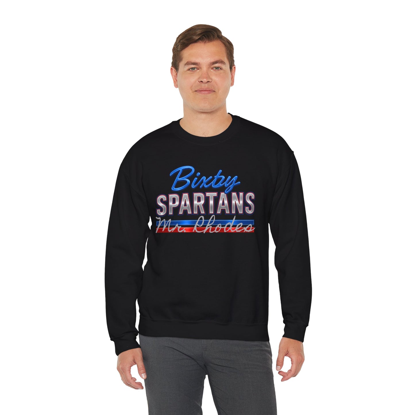 Personalized Bixby Spartans Metallic Gildan Sweatshirt
