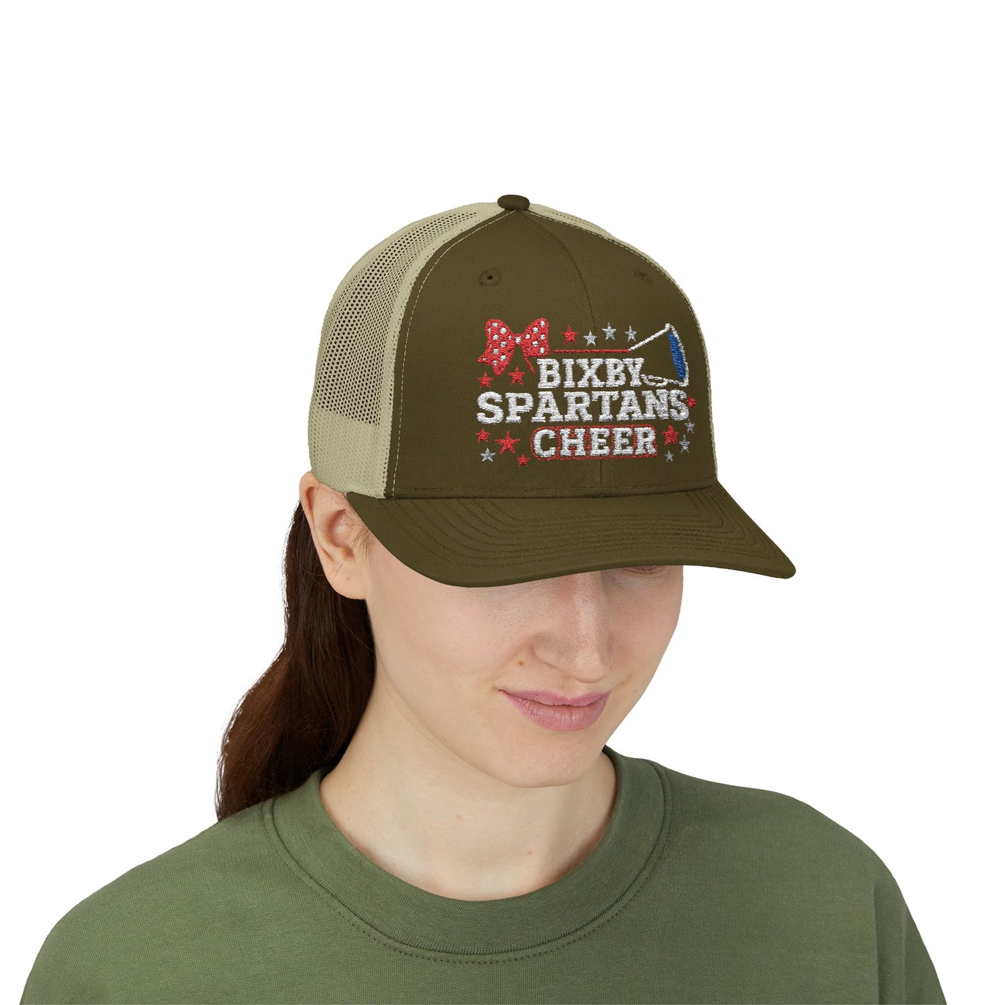 Bixby Spartans Cheer Embroidered Trucker Snapback