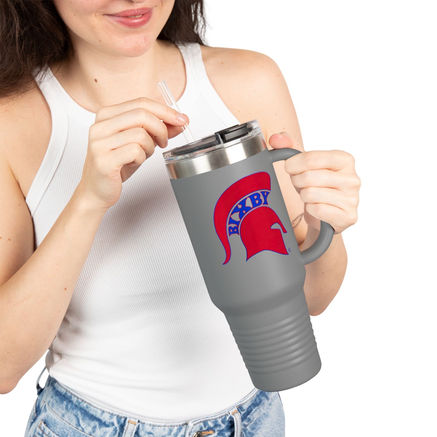 Spartan Red Logo 40 Ounce Insulated Travel Mug