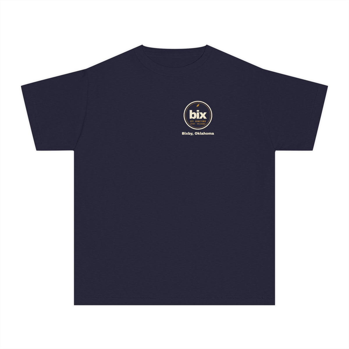 bix Stamp Bixby, Oklahoma Left-Chest Youth Tee