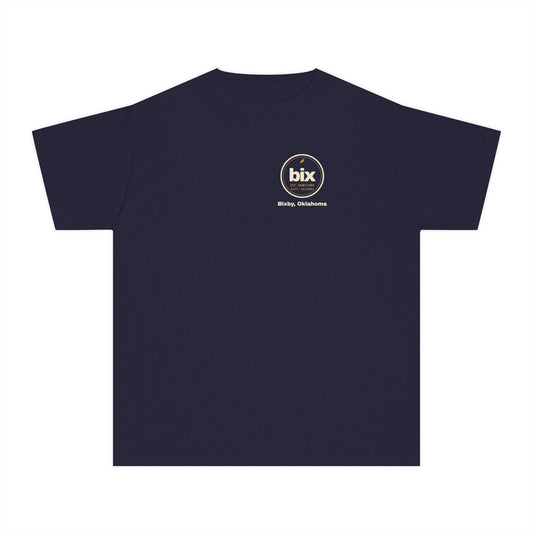 bix Stamp Bixby, Oklahoma Left-Chest Youth Tee