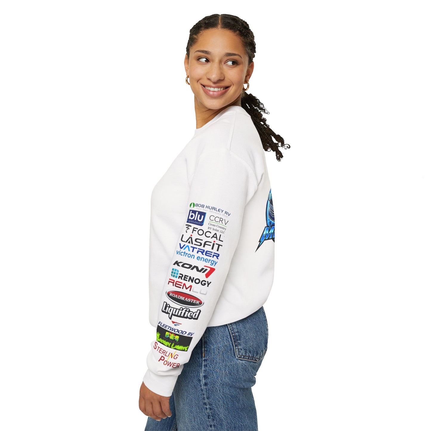 Megawatt EV RV Crewneck Sweatshirt — Electric Motorhome Graphic