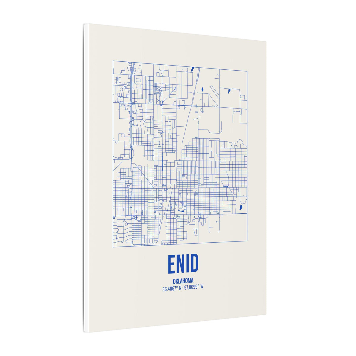 Enid Street Map Canvas, Royal Blue on Cream