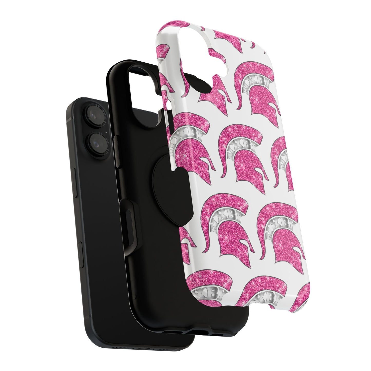 Bixby Spartan Pink Bling Logo Impact Resistant iPhone Case