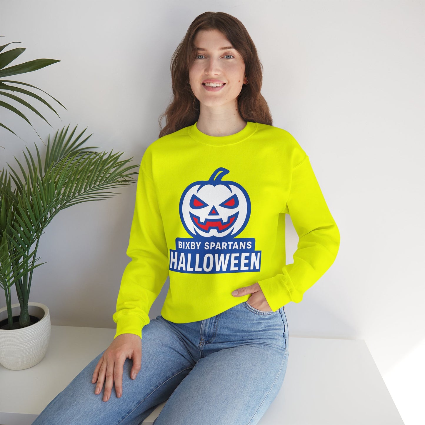 Bixby Spartans Halloween Gildan Sweatshirt