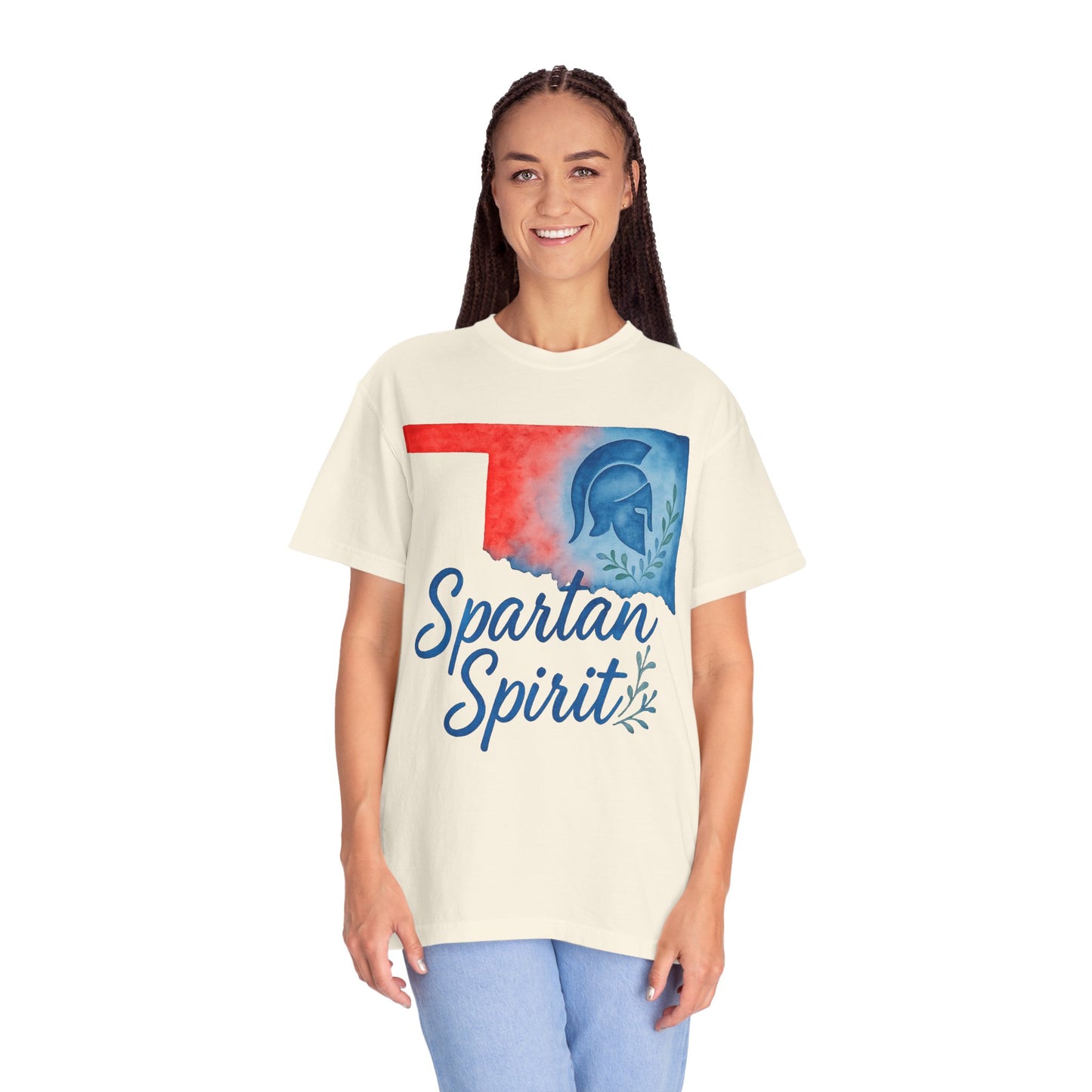 Spartan Spirit Bixby OK Watercolor Comfort Colors Tee
