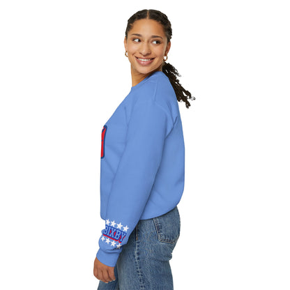 Bixby Cheer With Sleeve Print Gildan Sweatshirt