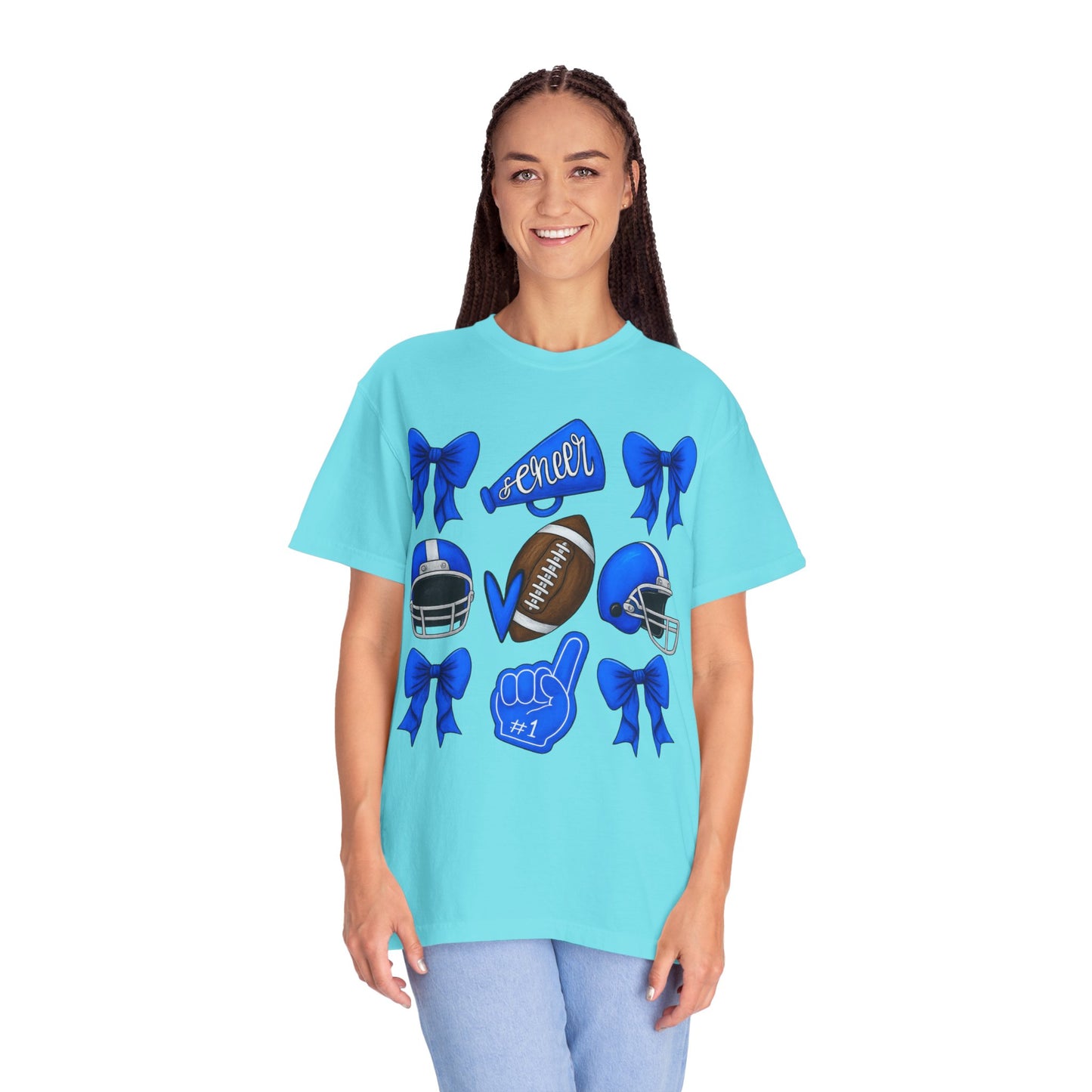 Cheer and Football Comfort Colors Tee
