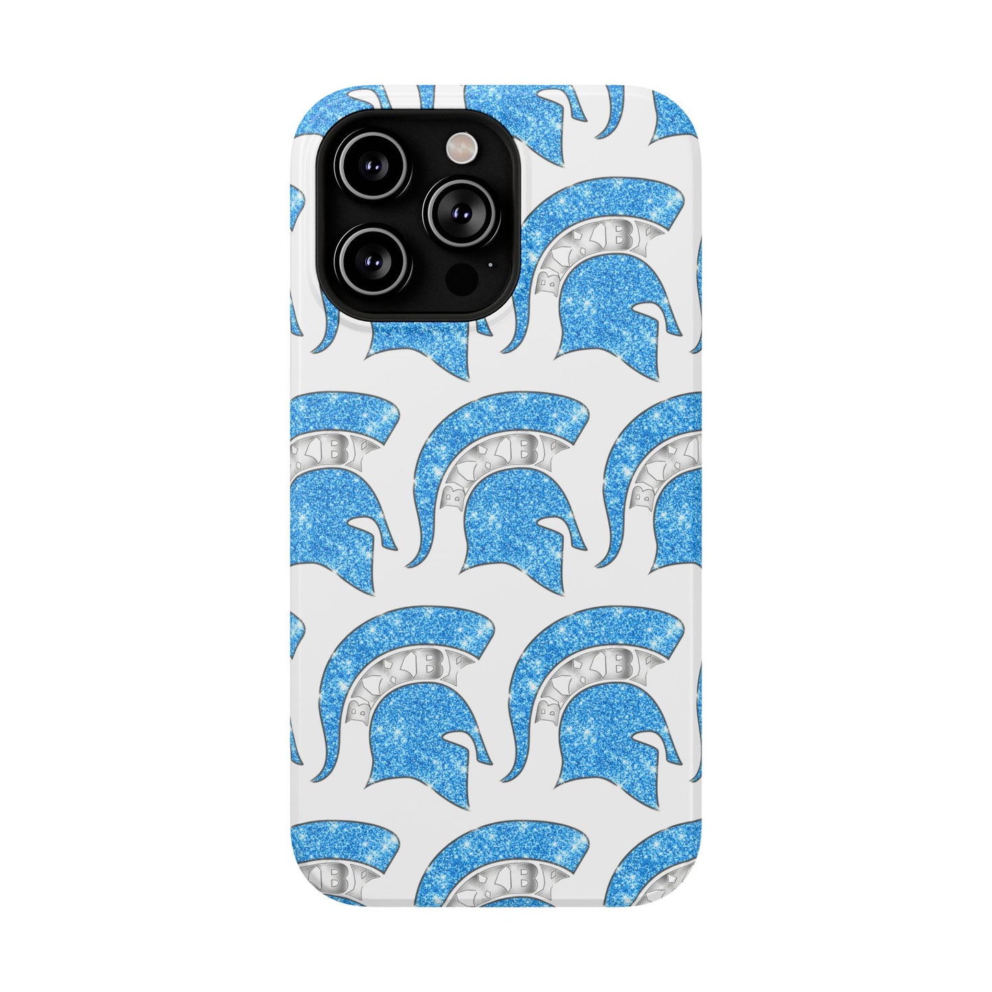 Bixby Spartan Blue Bling Logo Impact Resistant iPhone Case