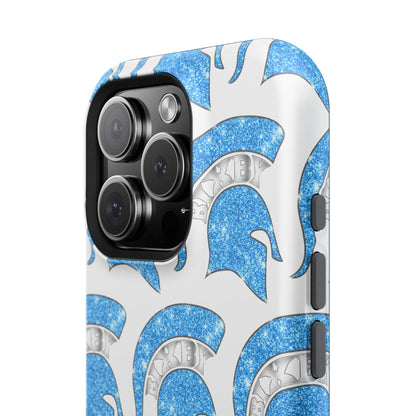 Bixby Spartan Blue Bling Logo Impact Resistant iPhone Case