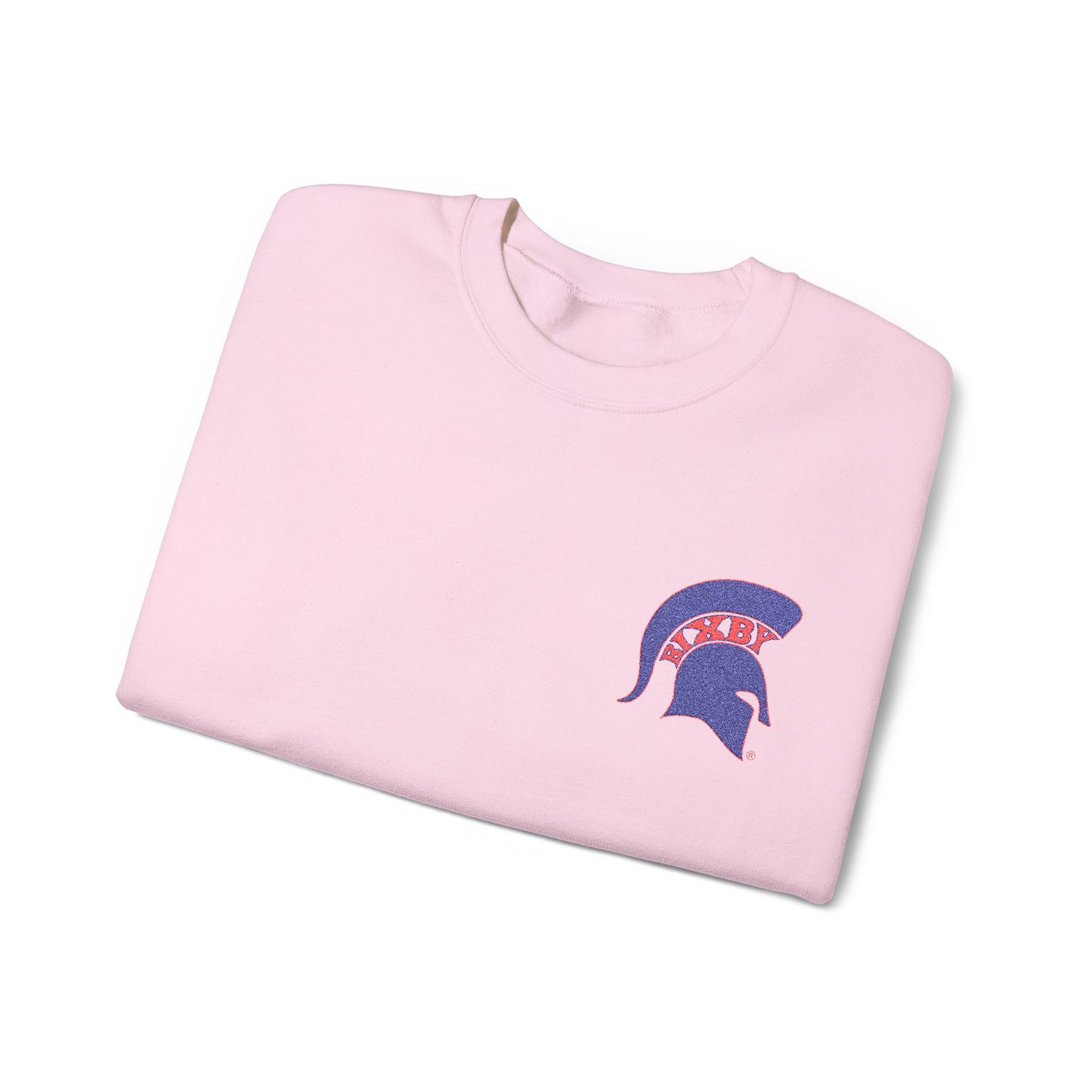 Embroidered Blue Spartan Helmet Gildan Sweatshirt