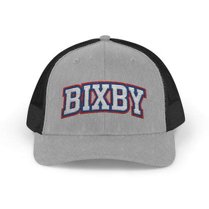 Bixby White Athletic Letter Embroidered Trucker Snapback