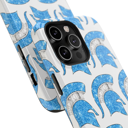 Bixby Spartan Blue Bling Logo Impact Resistant iPhone Case