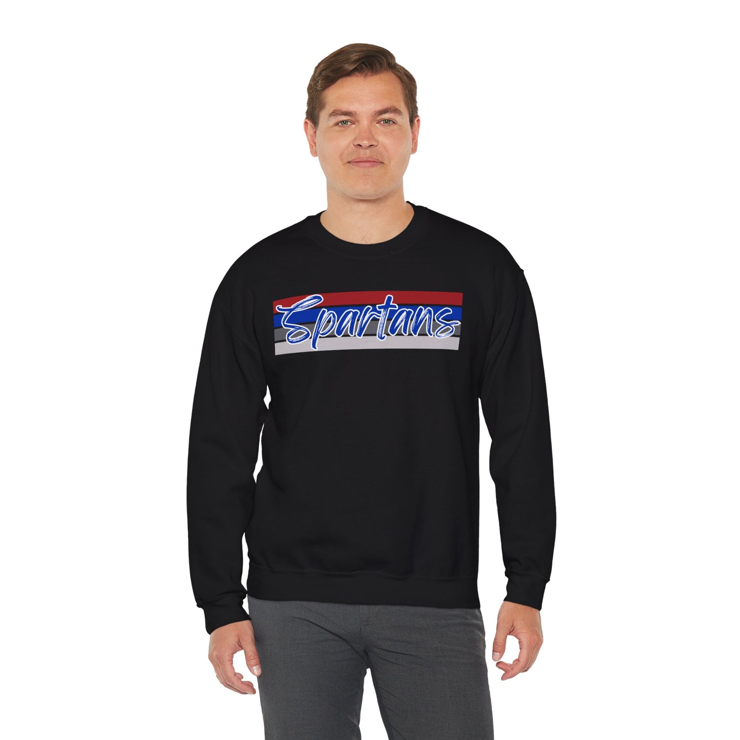 Spartans Cursive Print Crewneck Gildan Sweatshirt