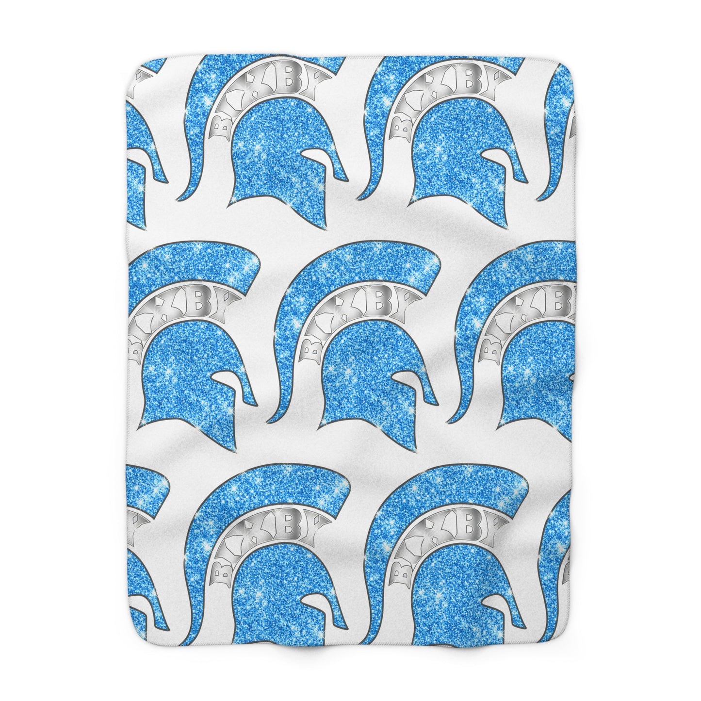 Spartan Blue Bling Logo Sherpa Fleece Blanket