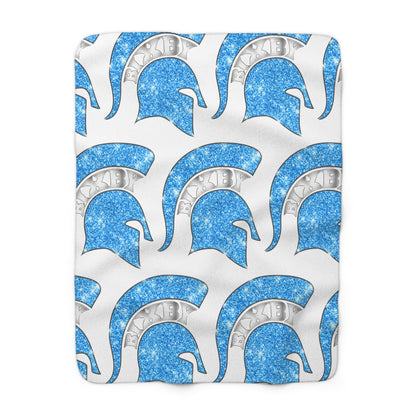 Spartan Blue Bling Logo Sherpa Fleece Blanket