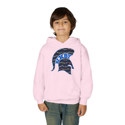Bixby Spartans Christmas Lights Helmet Youth Hoodie, Kids Holiday