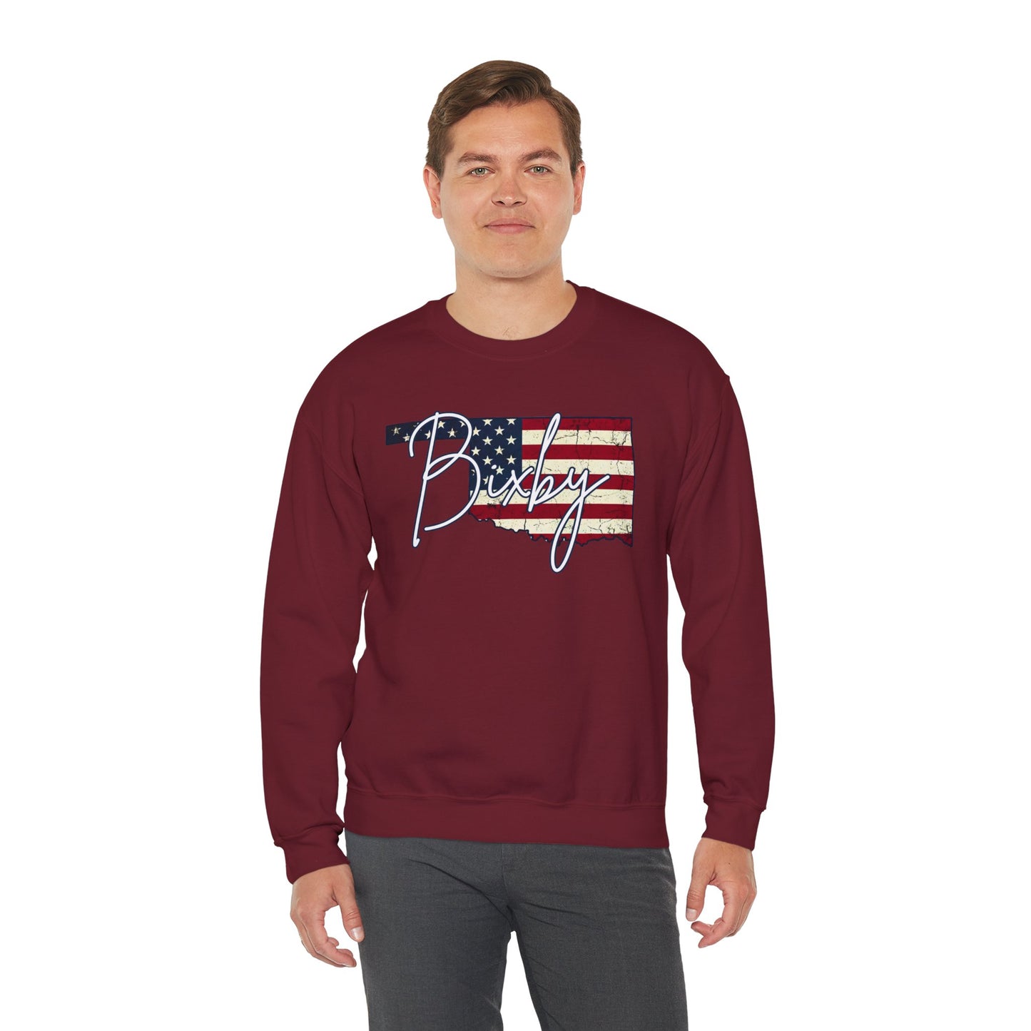 Oklahoma Flag 'Bixby' Gildan Sweatshirt – Retro American State Pride