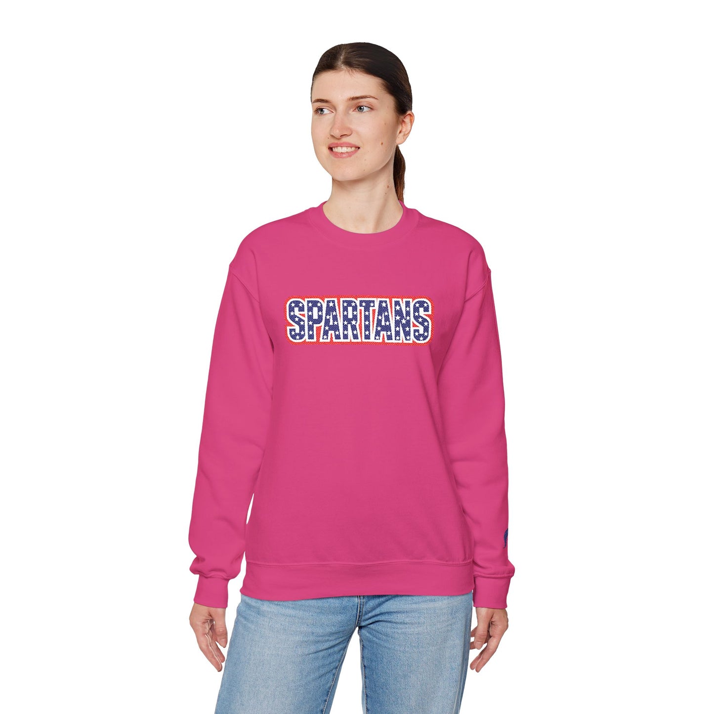 Embroidered Spartans Patriotic Red, White & Blue School Spirit