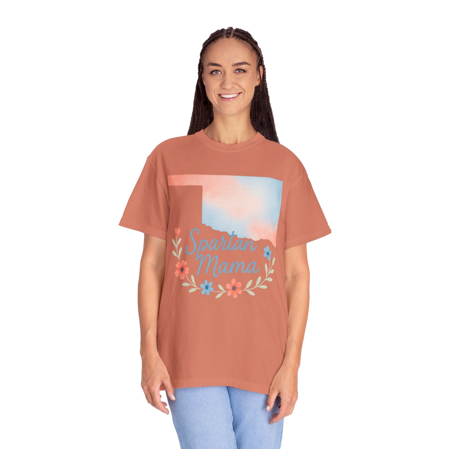 Spartan Mama Bixby OK Watercolor Comfort Colors Tee