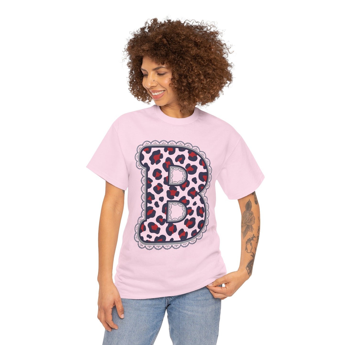 Leopard Print "B" Gildan Tee