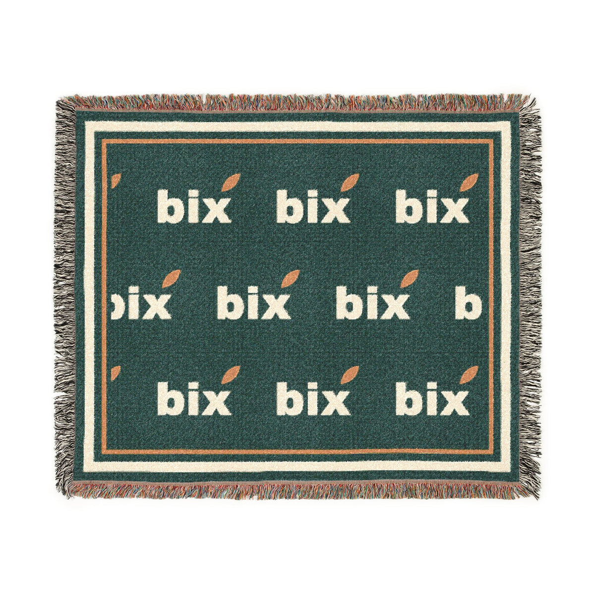 bix Stamp Monogram Woven Throw Blanket