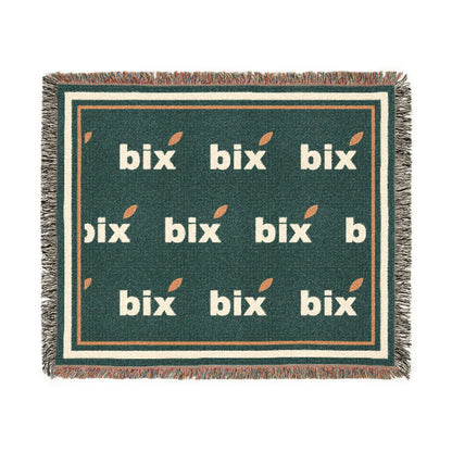 bix Stamp Monogram Woven Throw Blanket