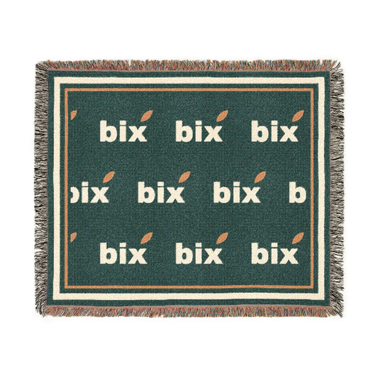 bix Stamp Monogram Woven Throw Blanket