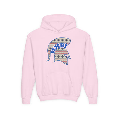 Bixby Spartans Ugly Sweater Helmet Youth Hoodie, Kids Christmas