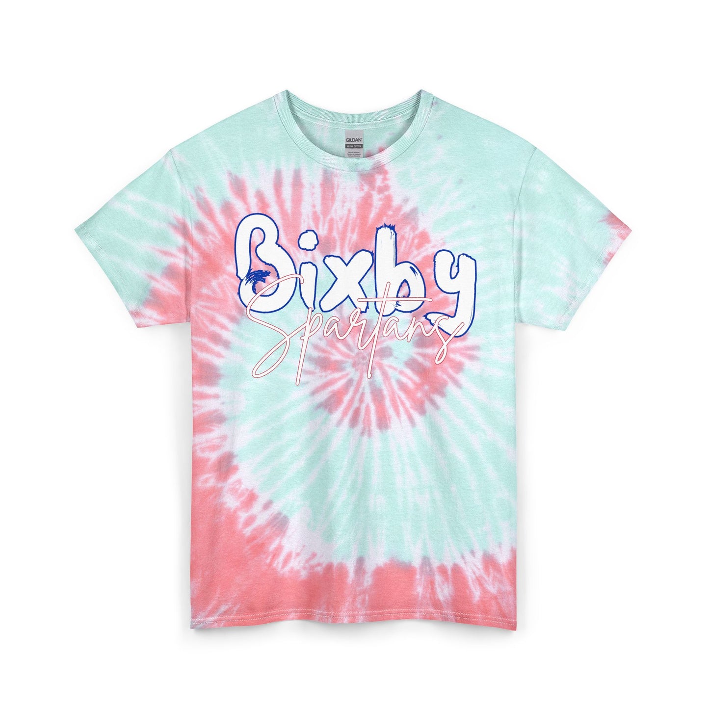 Bixby Spartans Navy Tie-Dye Softstyle Tee