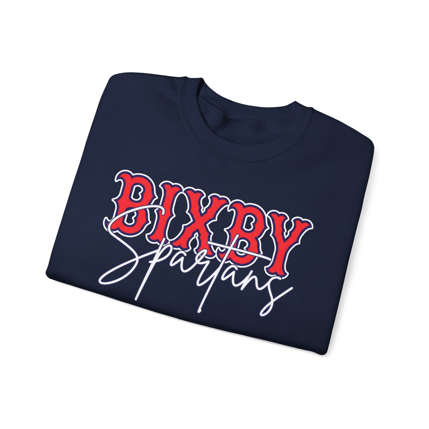 Bixby Spartans Cursive Print Gildan Sweatshirt