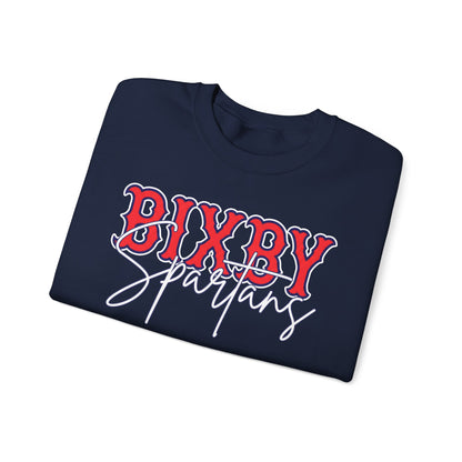 Bixby Spartans Cursive Print Gildan Sweatshirt