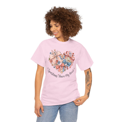 Spartans Have My Heart Floral Gildan Tee