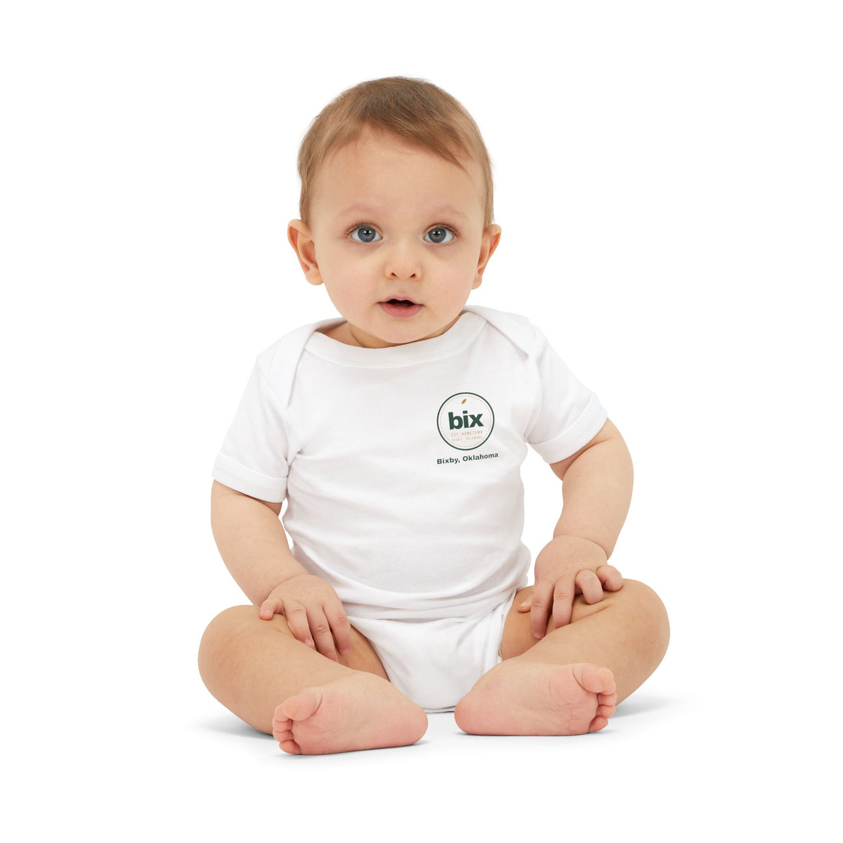 bix Stamp Bixby, Oklahoma Left-Chest Baby Bodysuit