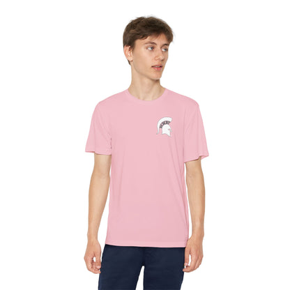 Spartan White Logo Youth Sport-Tek Tee