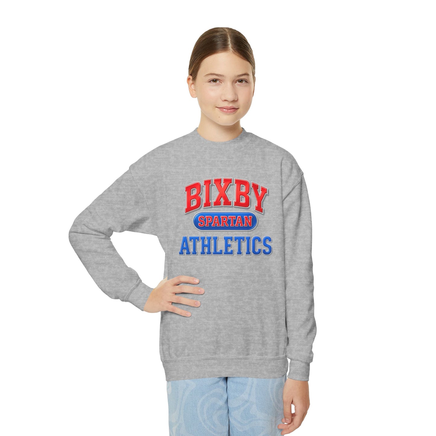 Bixby Spartan Athletics Youth Metallic Gildan Sweatshirt