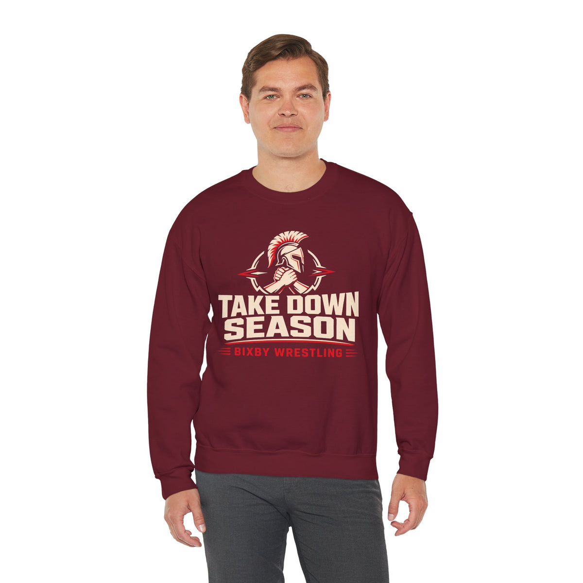 Bixby Spartans Take Down Season Wrestling - Bixby Wrestling Team Sweatshirt