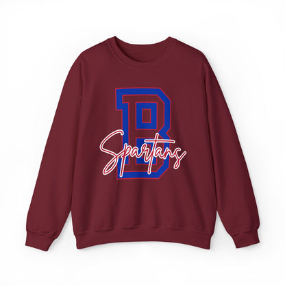 Bixby Spartans Single Letter and Cursive Print Gildan Sweatshirt