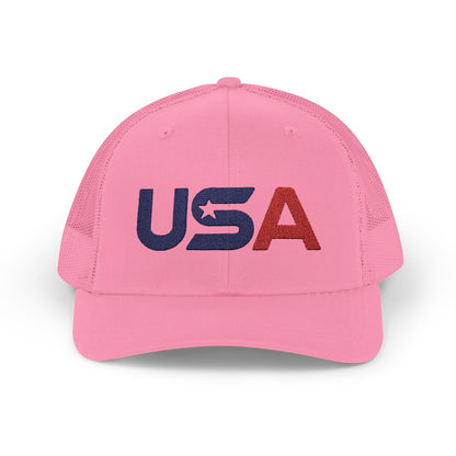 Patriotic USA Embroidered Trucker Snapback