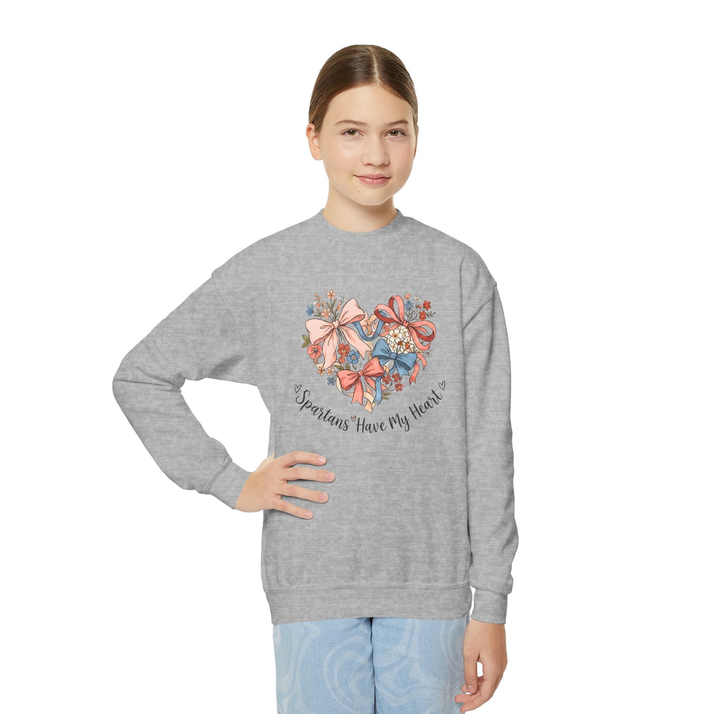 Spartans Have My Heart Floral Gildan Sweatshirt