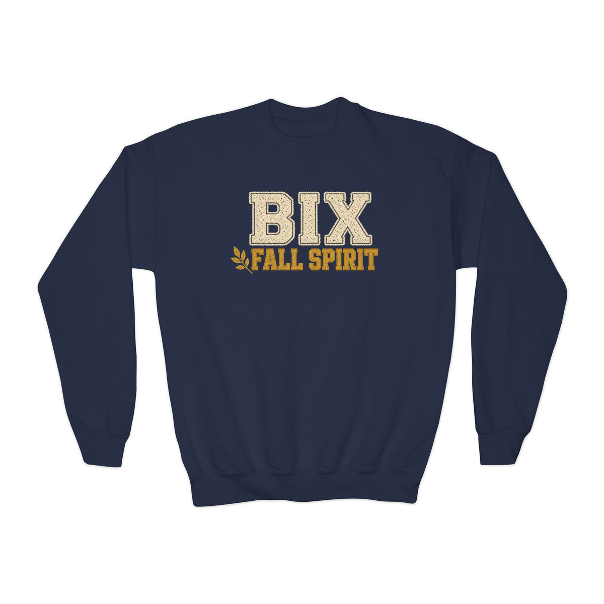Bixby Spartans Youth Bix Fall Spirit Golden Lettering Sweatshirt
