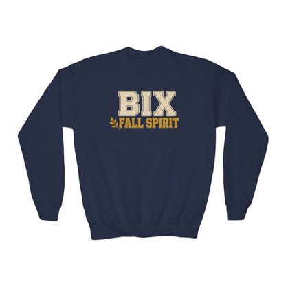 Bixby Spartans Youth Bix Fall Spirit Golden Lettering Sweatshirt