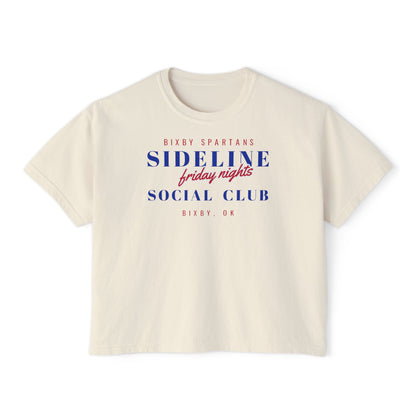 Bixby Spartans Sideline Social Club Friday Nights Women's Boxy Tee – Football Mom Shirt