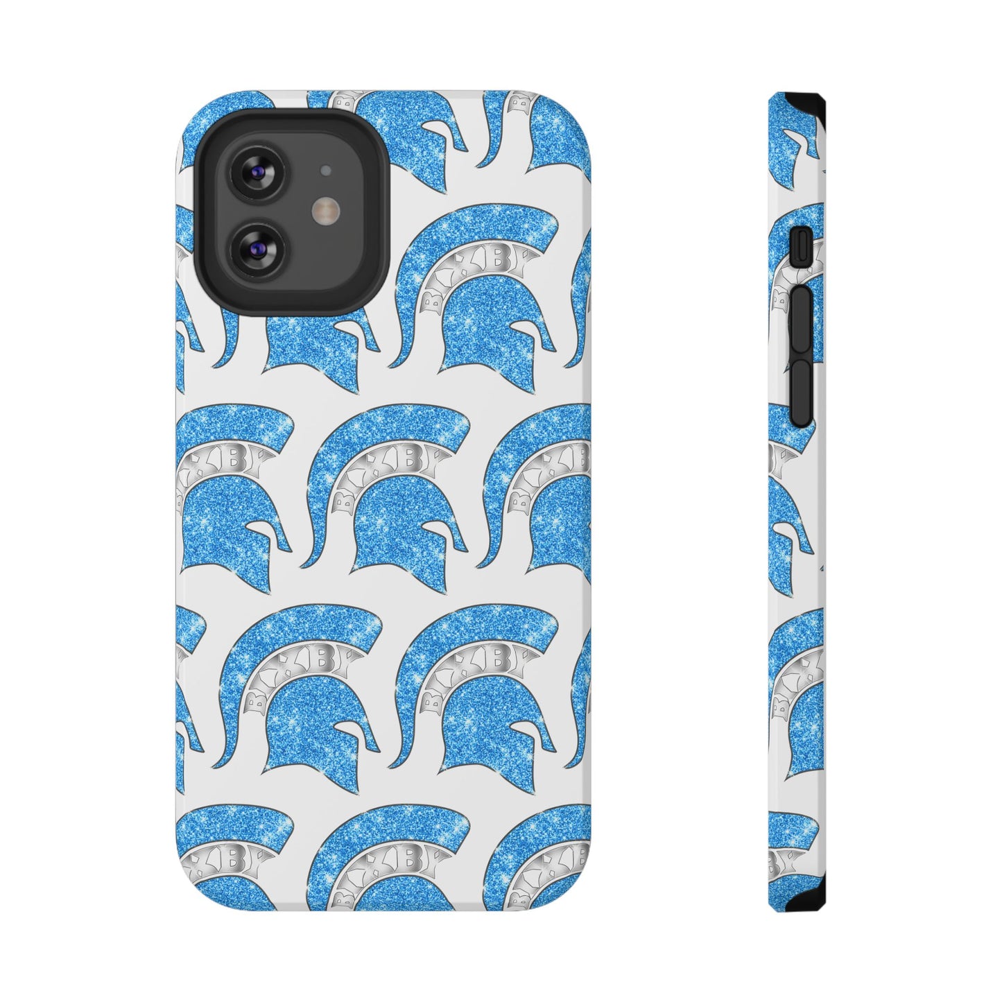 Bixby Spartan Blue Bling Logo Impact Resistant iPhone Case