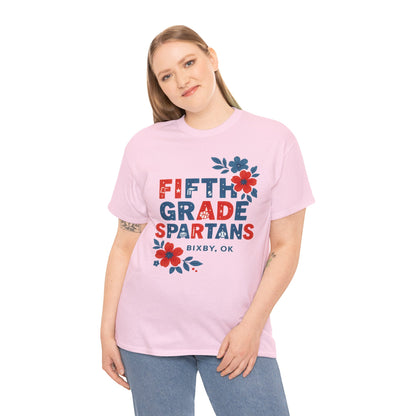 Floral Fifth Grade Spartan Gildan Tee