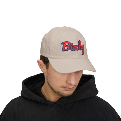 Bixby Spartans Embroidered Dad Hat, Red Script Bixby