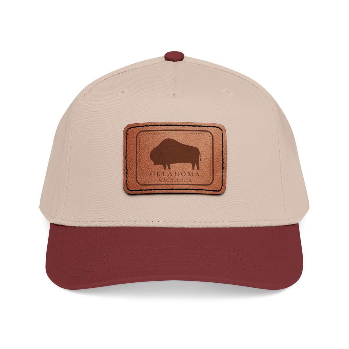 Bison Oklahoma Leather Patch Cap