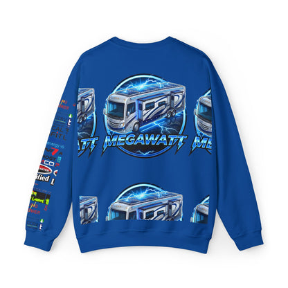 Megawatt EV RV Crewneck Sweatshirt — Electric Motorhome Graphic
